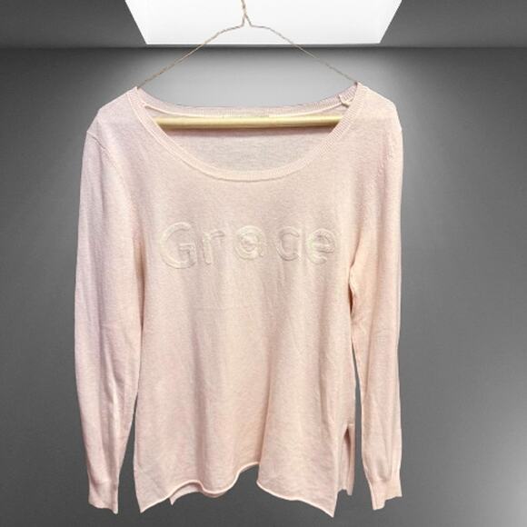 Subtle Luxury Light Pink "Grace" Cotton Blend Sweater-Sz S/M - Picture 1 of 8